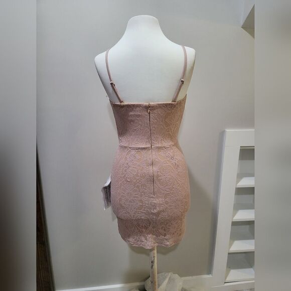 Dress The Population Leanne Lace Cocktail Dress NWOT size Small Pink - Picture 4 of 5
